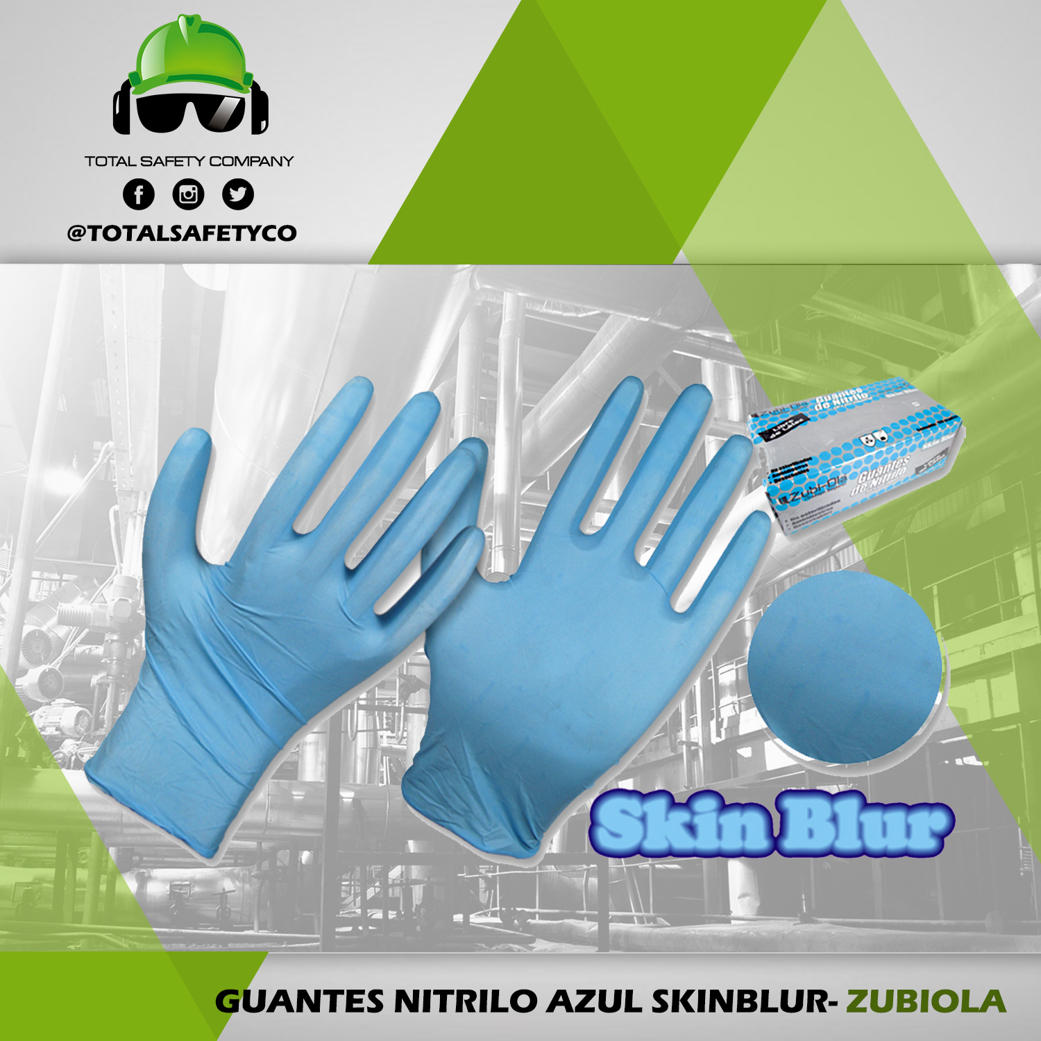 Guantes nitrilo azul SKINBLUR- ZUBI-OLA