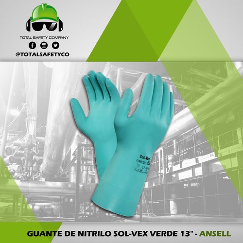 Guante de nitrilo sol-vex verde 13"- ANSELL