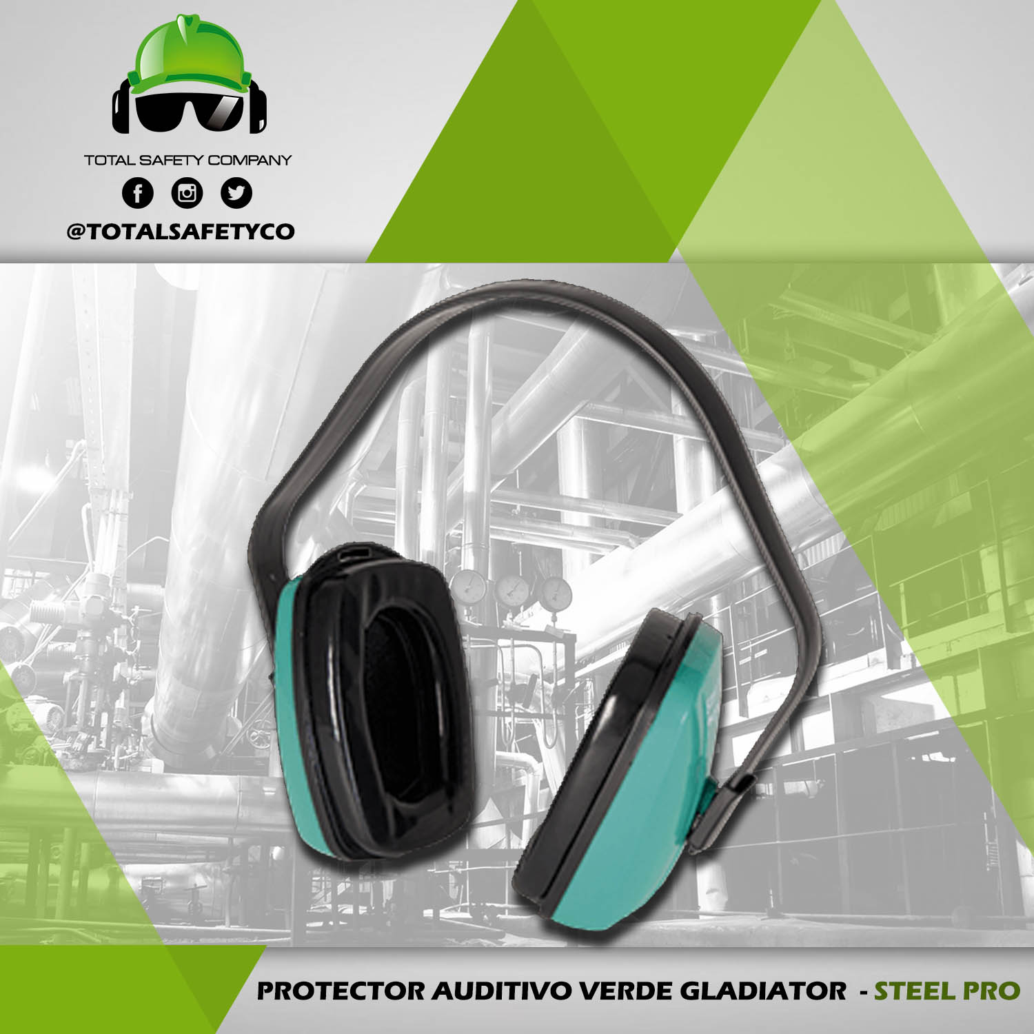 Protector auditivo verde- STEEL PRO 
