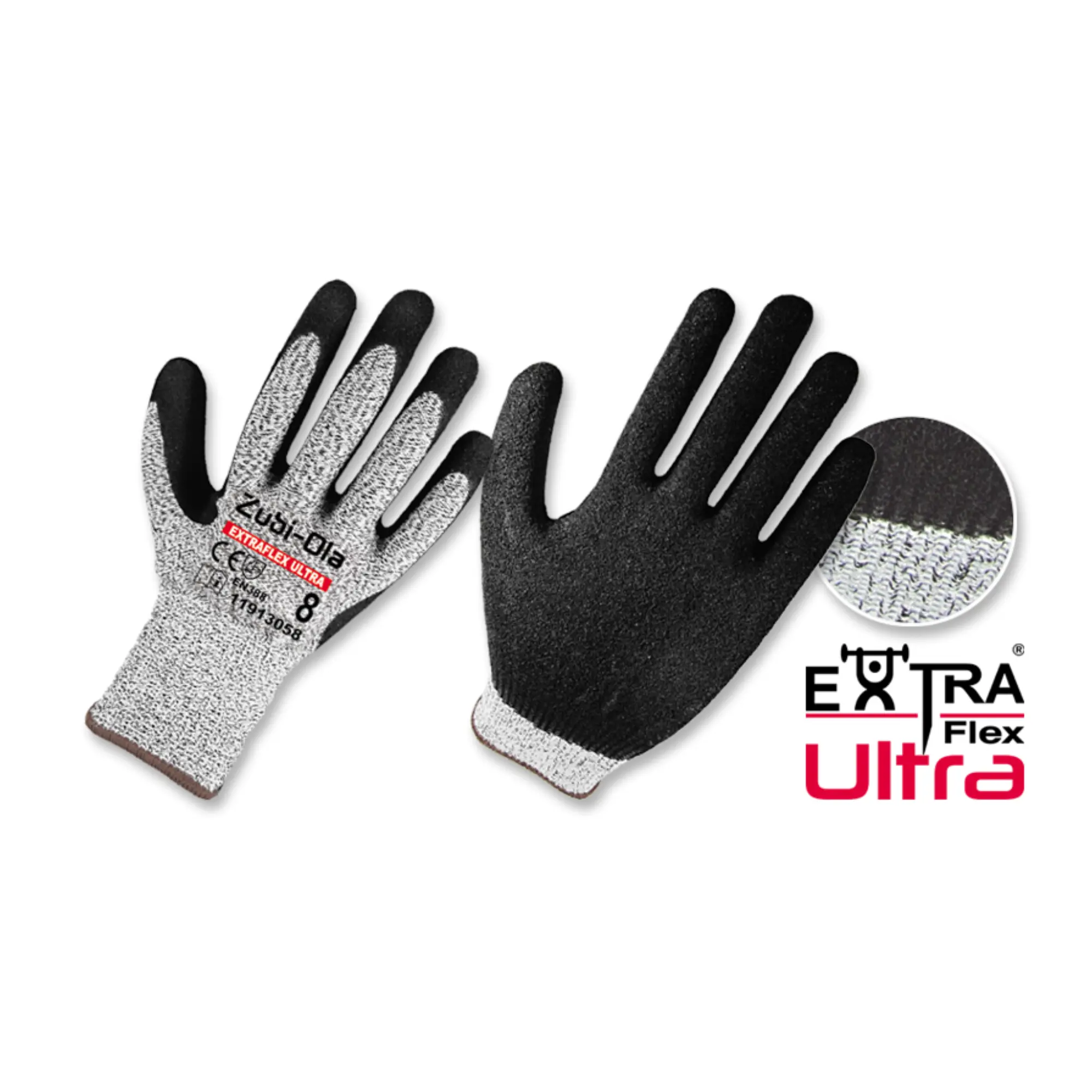 GUANTE HPPE NITRILO NEGRO ANTICORTE NIVEL 5 ZUBI-OLA 11913059 T-9. / 11913058 T-8