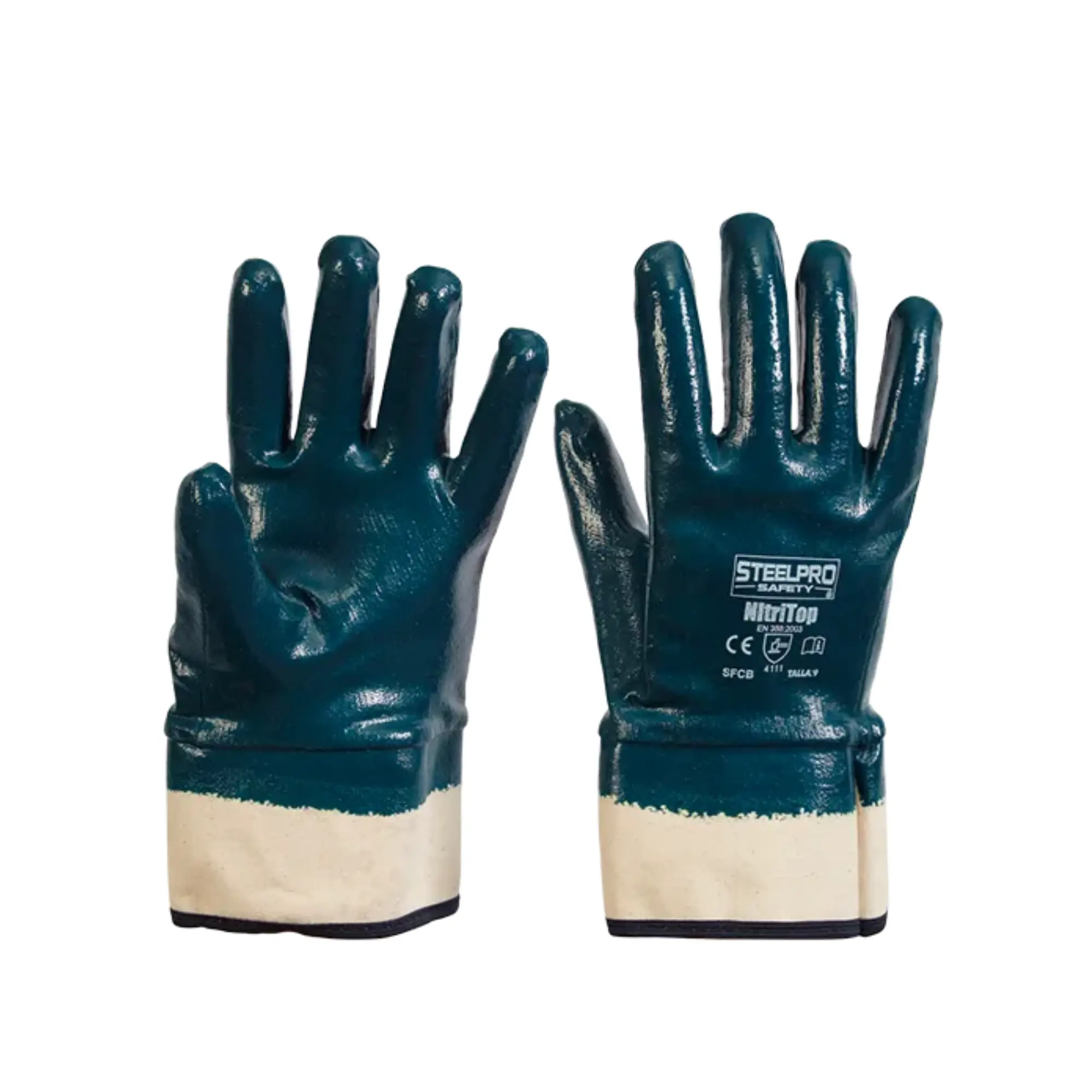 GUANTE NITRITOP AZUL PUÑO ABIERTO STEELPRO 300950690048