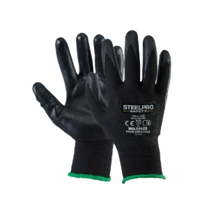 GUANTE MULTIFLEX FOAM NITRILO BLACK - NEGRO STEELPRO T-XS 501188, T-S 301000790614 /T-M 301000790615 / T-L 301000790616.