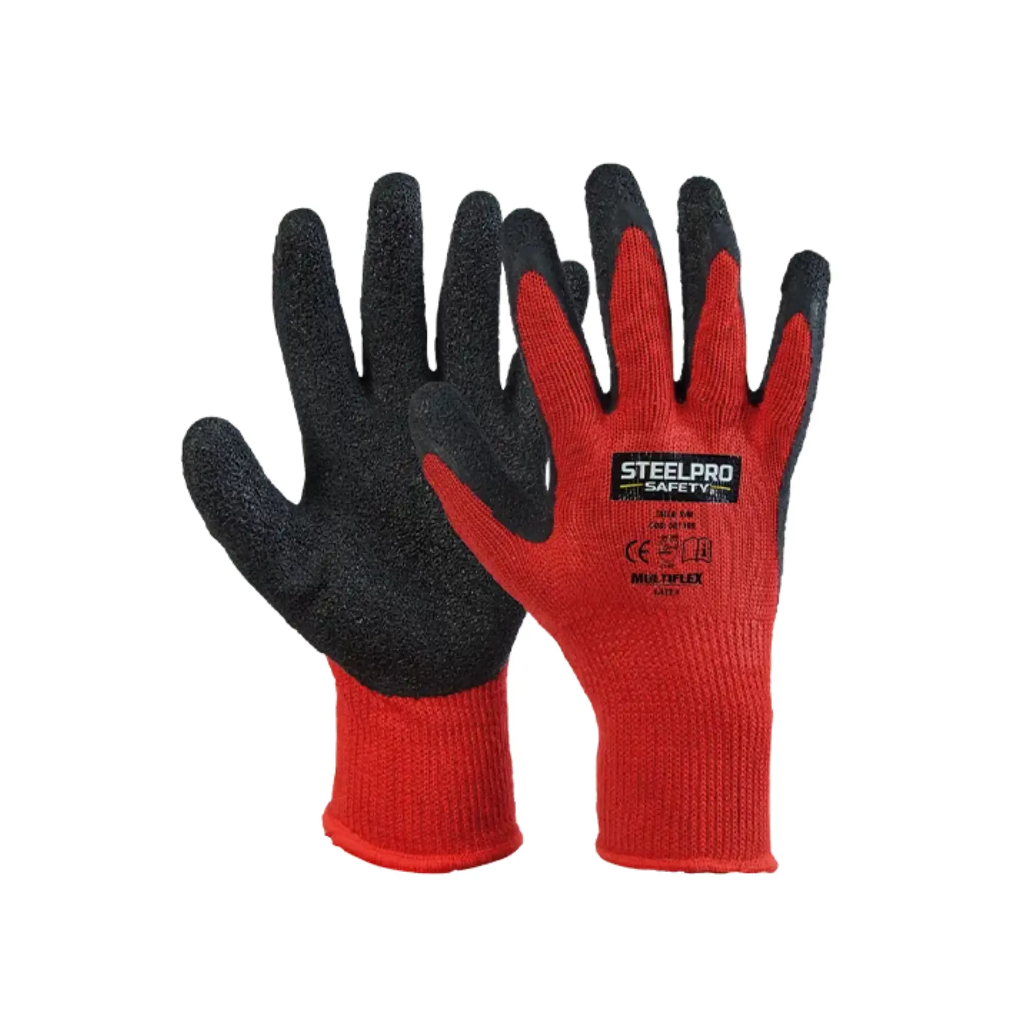 GUANTE MULTIFLEX LATEX ROJO STEELPRO 501198 XS - 501197 S - 501195 M - 501194 L - 501196 XL